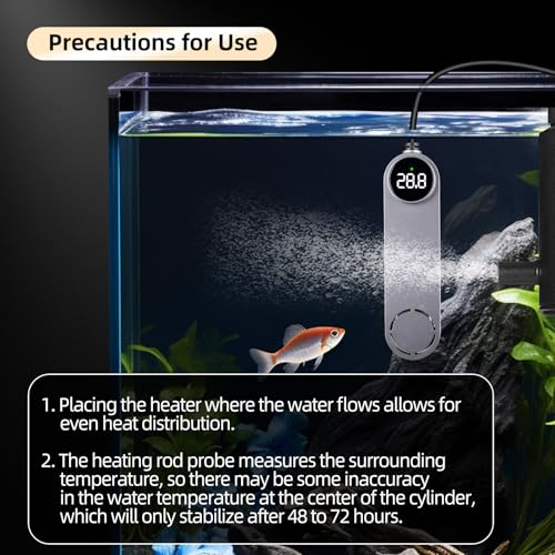 UPETTOOLS 50W Mini Aquarium Heater for 5-10 Gallon Tanks – Submersible Fish Tank Heater with Digital Display & External Temperature Controller, Adjustable 68°F-93°F, for Betta & Turtle Tanks，Shrimp - Image 3