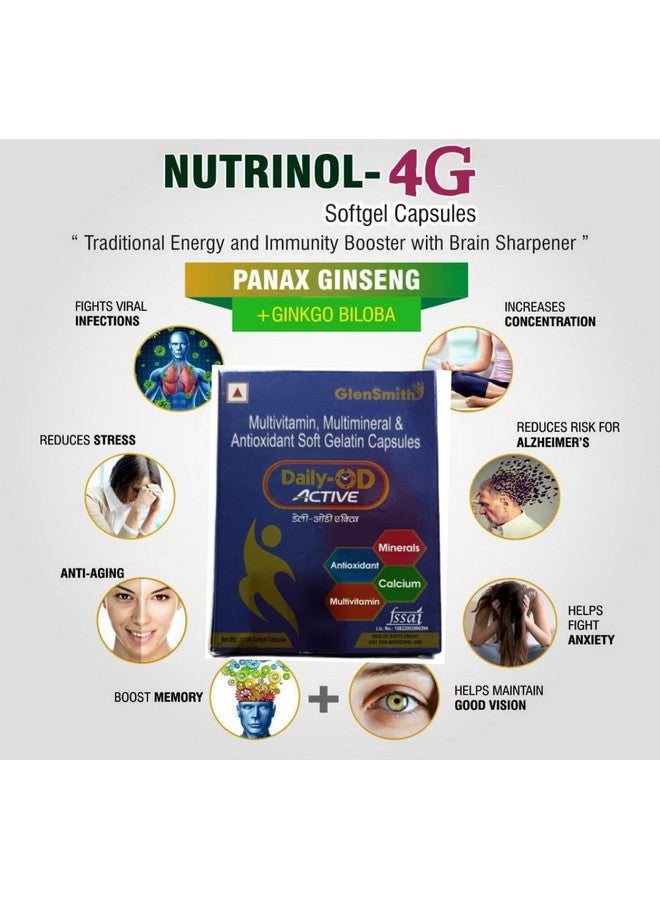 Daily-OD Active Multivitamin, Multimineral & Antioxidant Soft Gelatin Capsules with Calcium, 10 Capsules Pack of -2 - Image 3