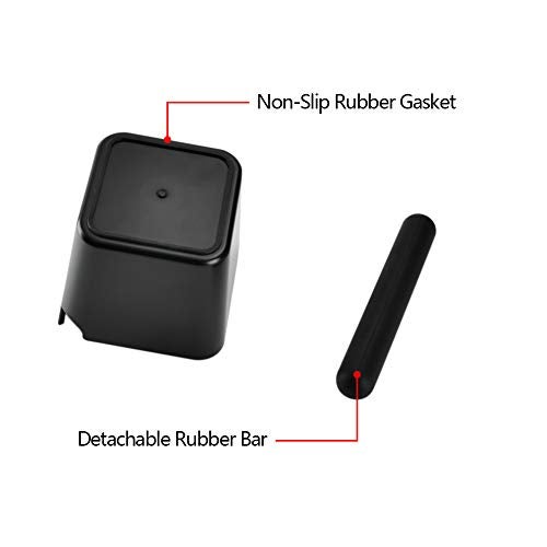 HOMEE Espresso Knock Box 4.8 Inch Shock-Absorbent Durable Barista Style Knock Box With Removable Knock Bar and Non-Slip Base (Square) - Image 2
