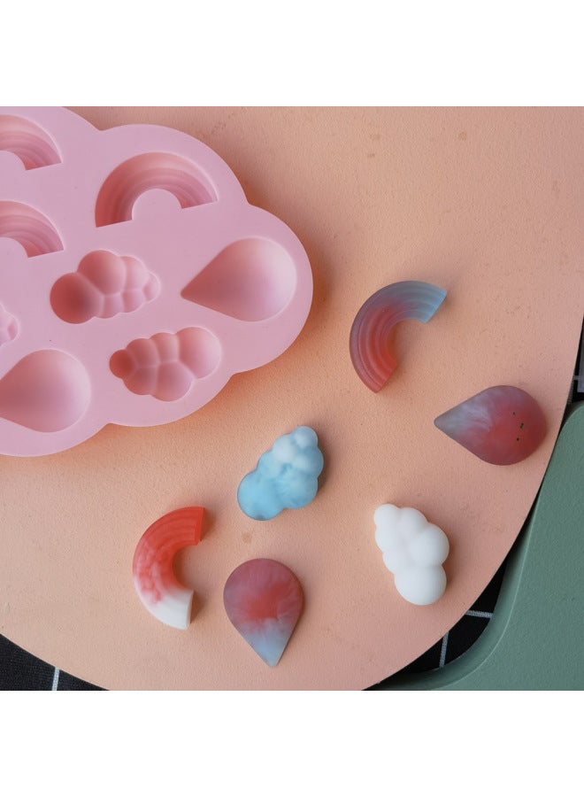Clouds Rainbow DIY Chocolate Silicone Mold Cake Ice Cream Pudding Dessert Mold Soap Baking Utensils-Color:Rice Powder - Image 5
