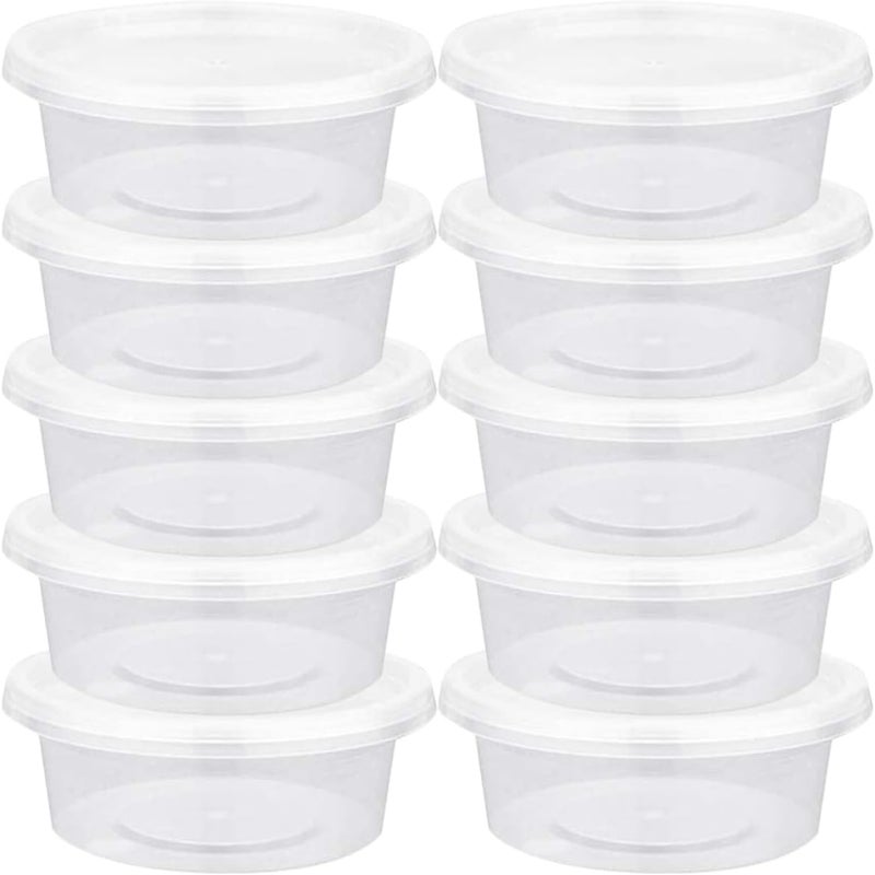 Levemolo 100pcs Disposable Take-out Sauce Cups with Lids 50ml Plastic Condiment Containers for Lunch Boxes and Food Service - Image 1