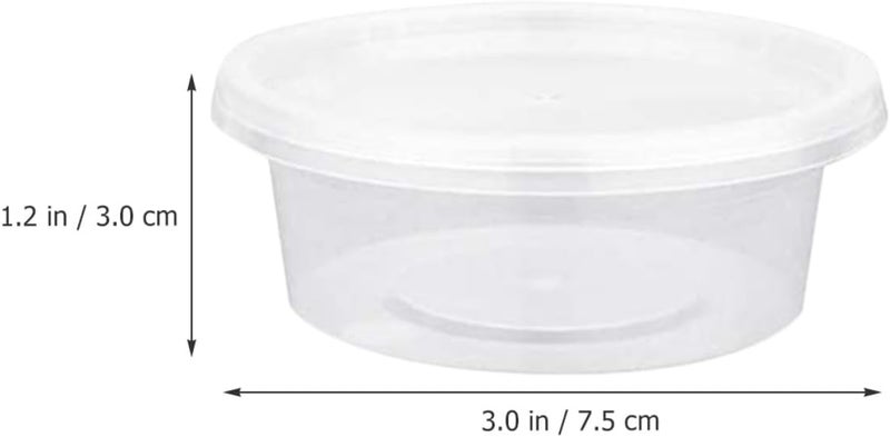 Levemolo 100pcs Disposable Take-out Sauce Cups with Lids 50ml Plastic Condiment Containers for Lunch Boxes and Food Service - Image 2