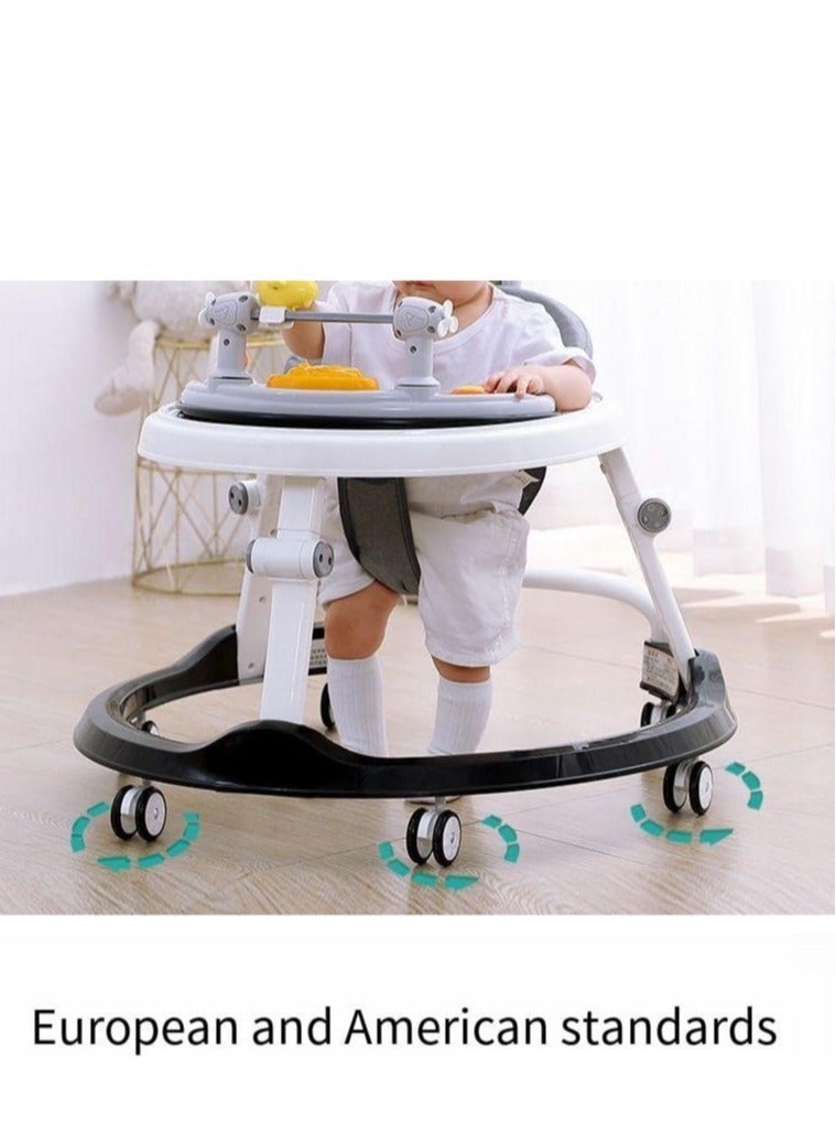 PENG GENERAL Baby Walker with Wheels, Foldable Baby Walker for Boys Girls, Activity Mute Anti-Rollover Infant Walker Adjustable Height Baby Push Walkers for Toddler 6-18 Months (Green plus) - Image 4