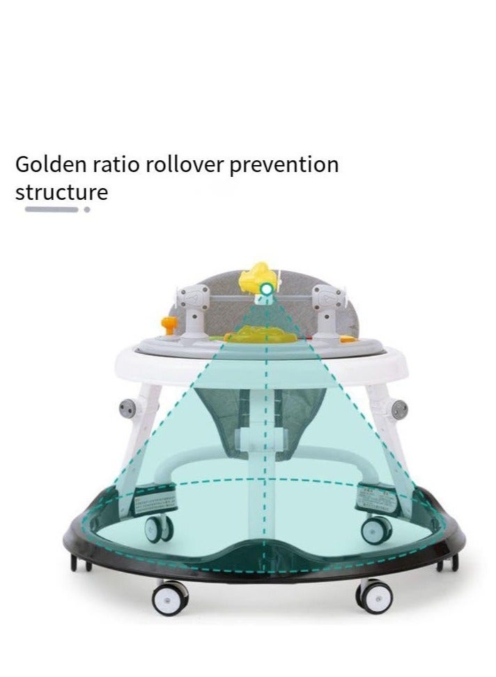 PENG GENERAL Baby Walker with Wheels, Foldable Baby Walker for Boys Girls, Activity Mute Anti-Rollover Infant Walker Adjustable Height Baby Push Walkers for Toddler 6-18 Months (Green plus) - Image 2