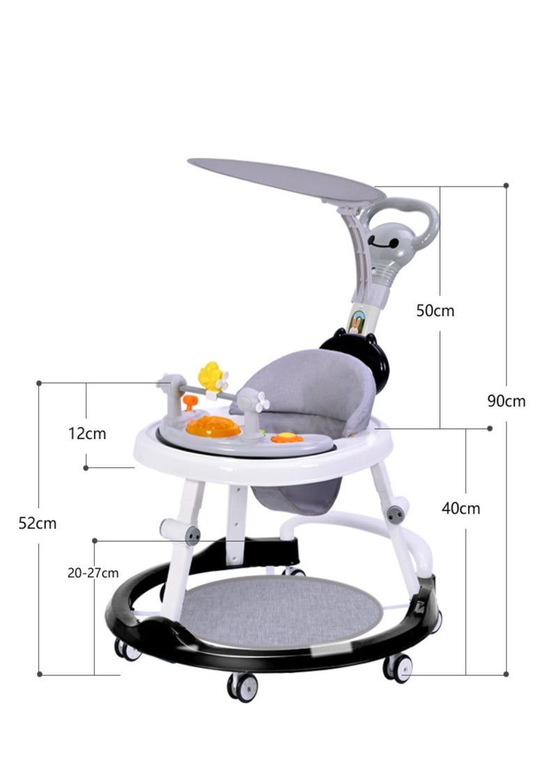 PENG GENERAL Baby Walker with Wheels, Foldable Baby Walker for Boys Girls, Activity Mute Anti-Rollover Infant Walker Adjustable Height Baby Push Walkers for Toddler 6-18 Months (Green plus) - Image 3