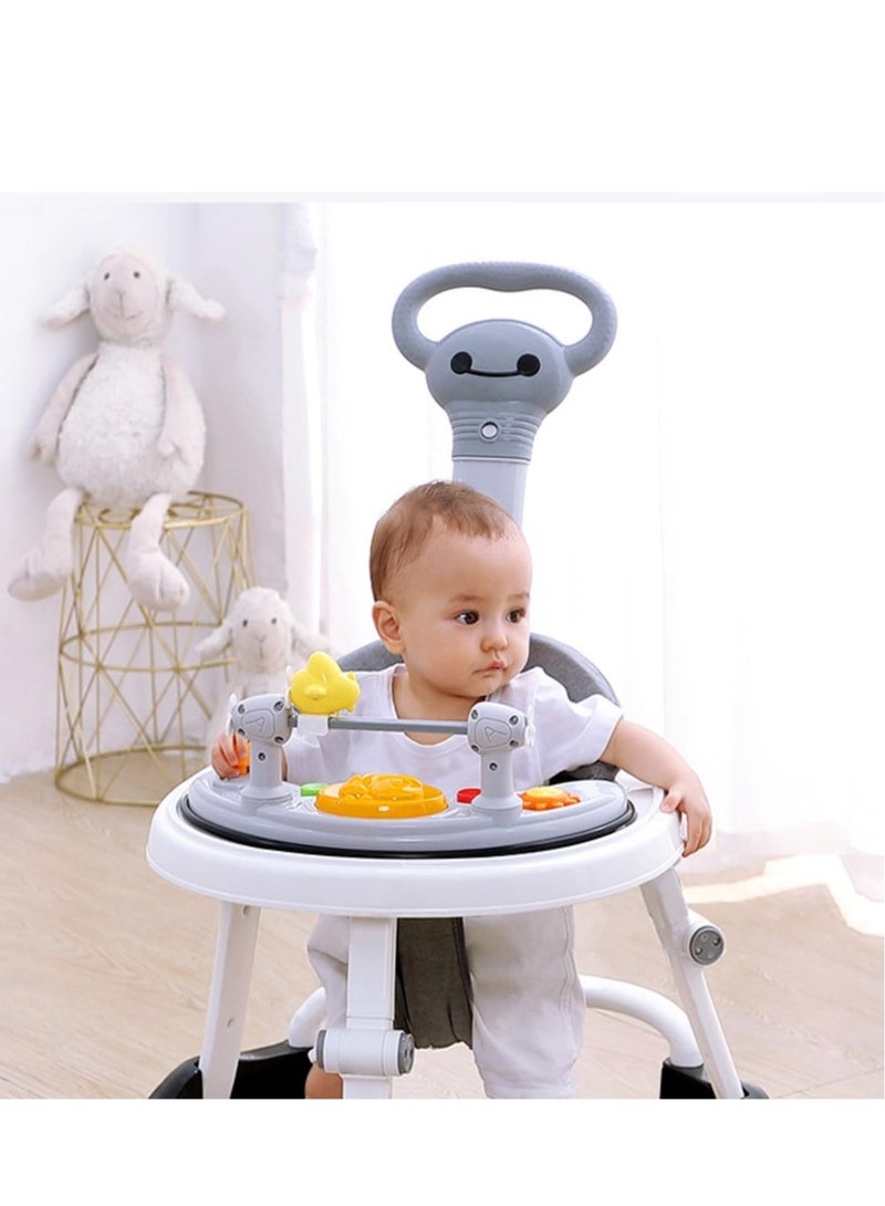 PENG GENERAL Baby Walker with Wheels, Foldable Baby Walker for Boys Girls, Activity Mute Anti-Rollover Infant Walker Adjustable Height Baby Push Walkers for Toddler 6-18 Months (Green plus) - Image 5