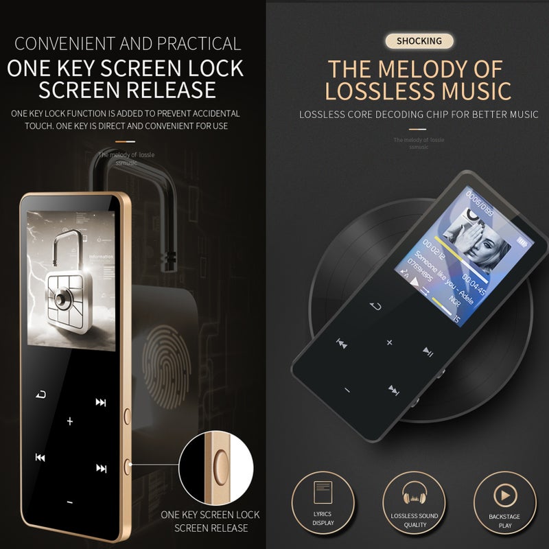 MP3 Player with BT Portable 1.8" Color Screen Digital Audio Player Built-in High-Clear Speaker Multi-Function FM Radio Voice Recorder - Image 5