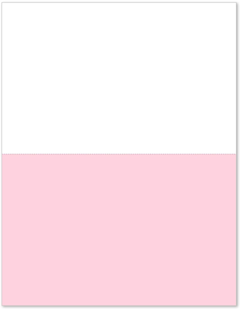 NextDayLabels Pack of 500 Sheets 812 x 11 2 Part Perforated Paper Great for Invoices Receipt Statement etc WhitePink