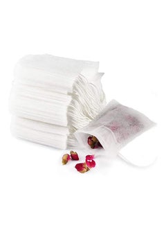 Generic Tea Filter Bags 100 Pack Disposable Empty Tea Bags Loose Leaf Tea Infuser Drawstring Seal Tea Bags Multipurpose Non-Woven Fabric Sachet Bags For Coffee Spice Herbs 