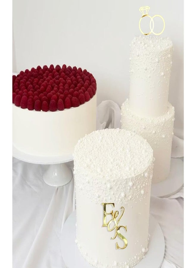 DiDida Wedding Cake Topper Diamond Ring Cake Topper with 26 Letter Personalize Bride and Groom Initial Sign - Image 5