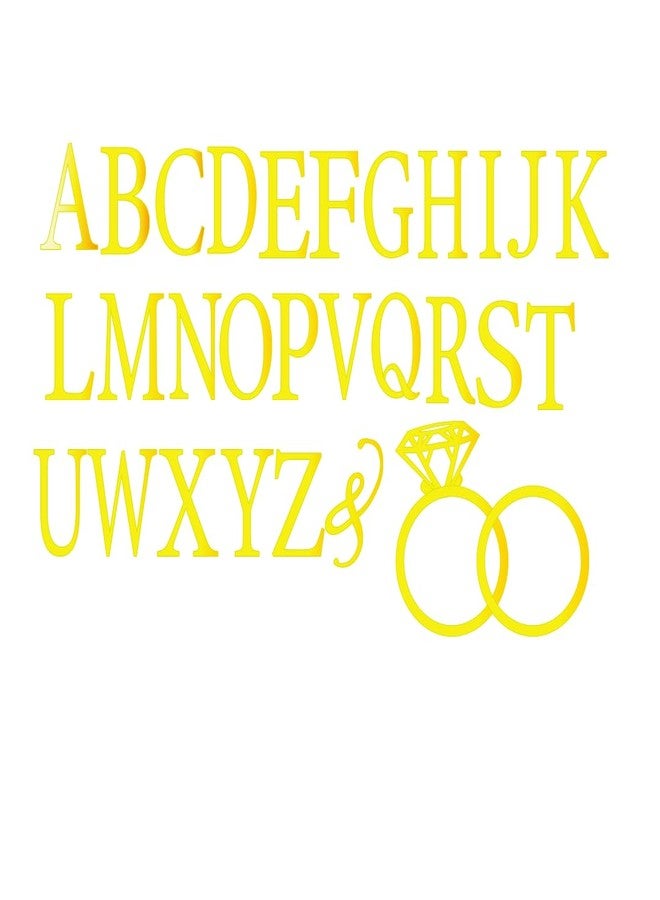 DiDida Wedding Cake Topper Diamond Ring Cake Topper with 26 Letter Personalize Bride and Groom Initial Sign - Image 2