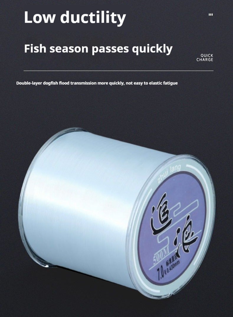 Generic No.4 Nylon Line 500M Fishing Line Transparent Fluorocarbon Strong Monofilament Line Flexible Abrasion Resistant Super Strong Tensile Cutting For Hanging Decorative Beading Crafts Kites  - Image 1