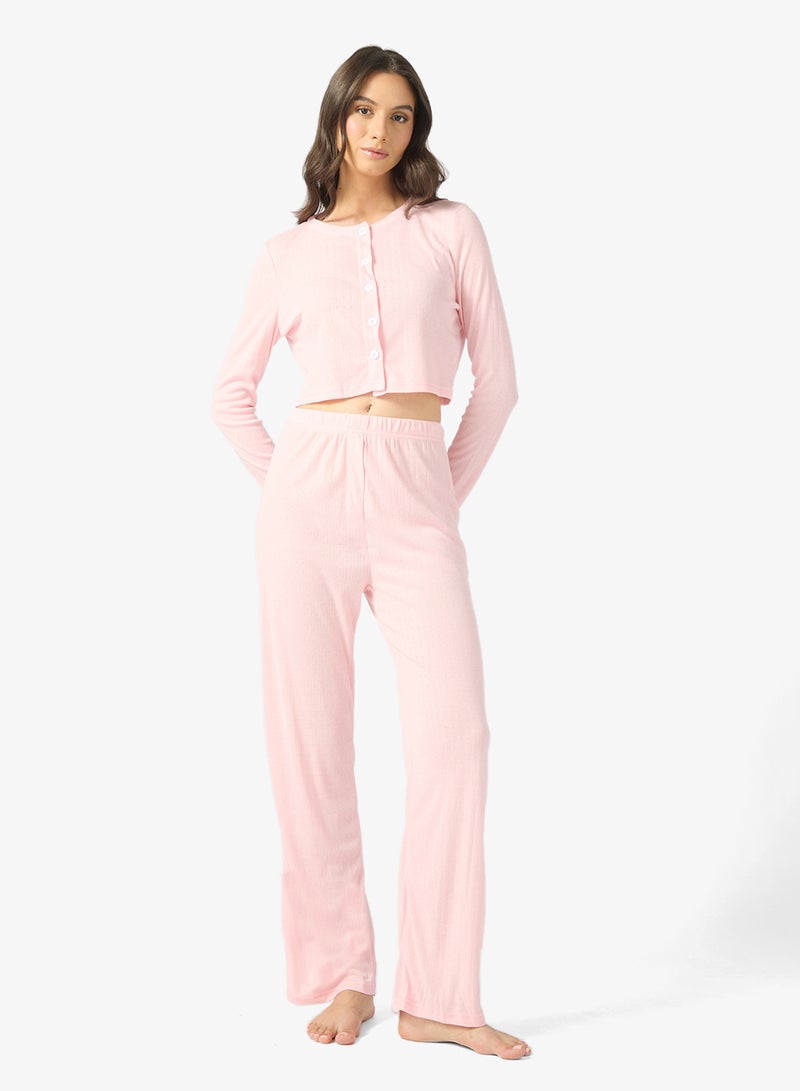 ELLA Ribbed Pyjama Set - Image 1
