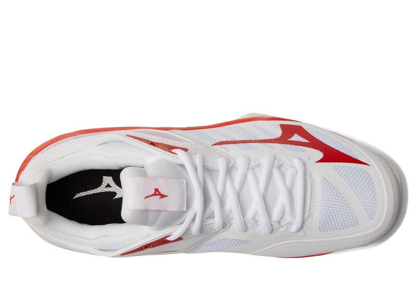 Mizuno Women's Wave Dimension Volleyball Shoe, White-Red, 12 - Image 2