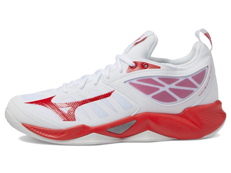 Mizuno Women's Wave Dimension Volleyball Shoe, White-Red, 12 - Image 4