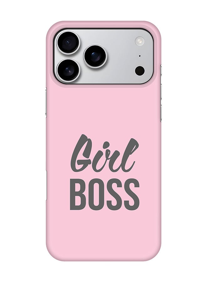 Stylizedd For iPhone 17 Pro Max,Case, [Compatible with MagSafe] Magnetic cover Slim fit Protection Matte, - Girl Boss (Pink)