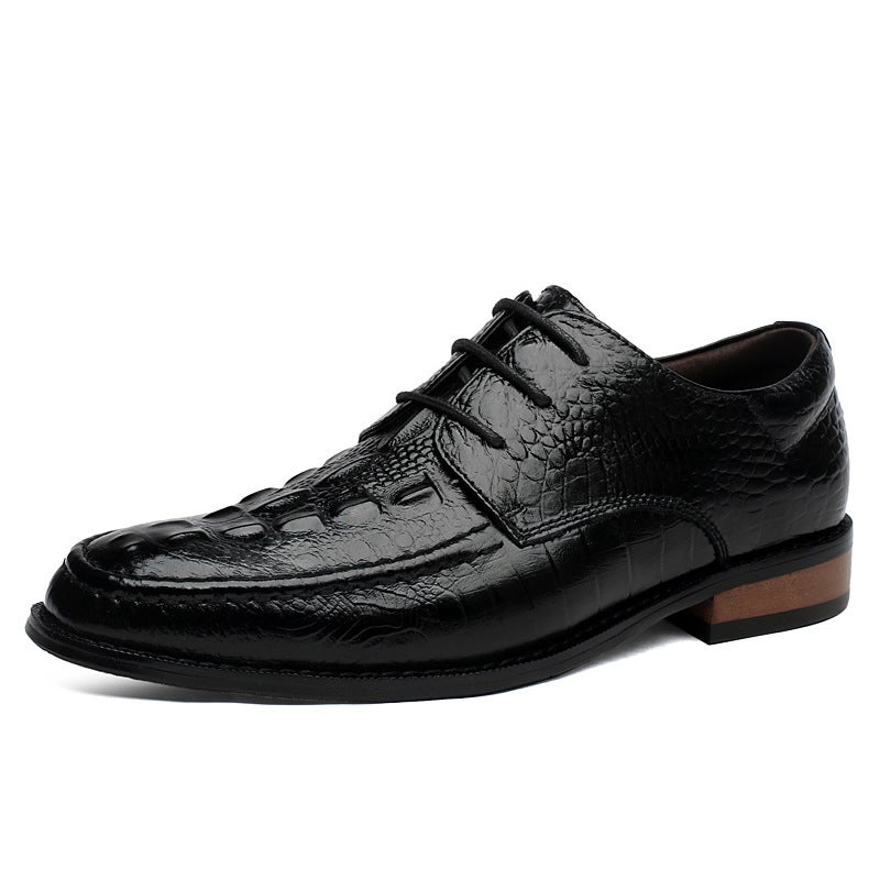 6695 Men'S And Women'S Hollow-Out Leather Shoes Low-Top Genuine Leather Crocodile Pattern Craft Face Hole Casual Shoes Wooden Base Single-Layer Shoes - Image 5