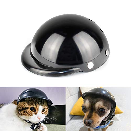 Namsan Small Dog Helmet, Dog Motorcycle Helmet, DIY Cat Hat, Dog Crash Helmet for Puppy Head Protection, Doggie Bike Helmet, Adjustable, Small, Black - Image 5