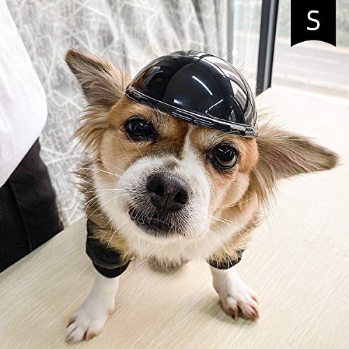 Namsan Small Dog Helmet, Dog Motorcycle Helmet, DIY Cat Hat, Dog Crash Helmet for Puppy Head Protection, Doggie Bike Helmet, Adjustable, Small, Black - Image 4
