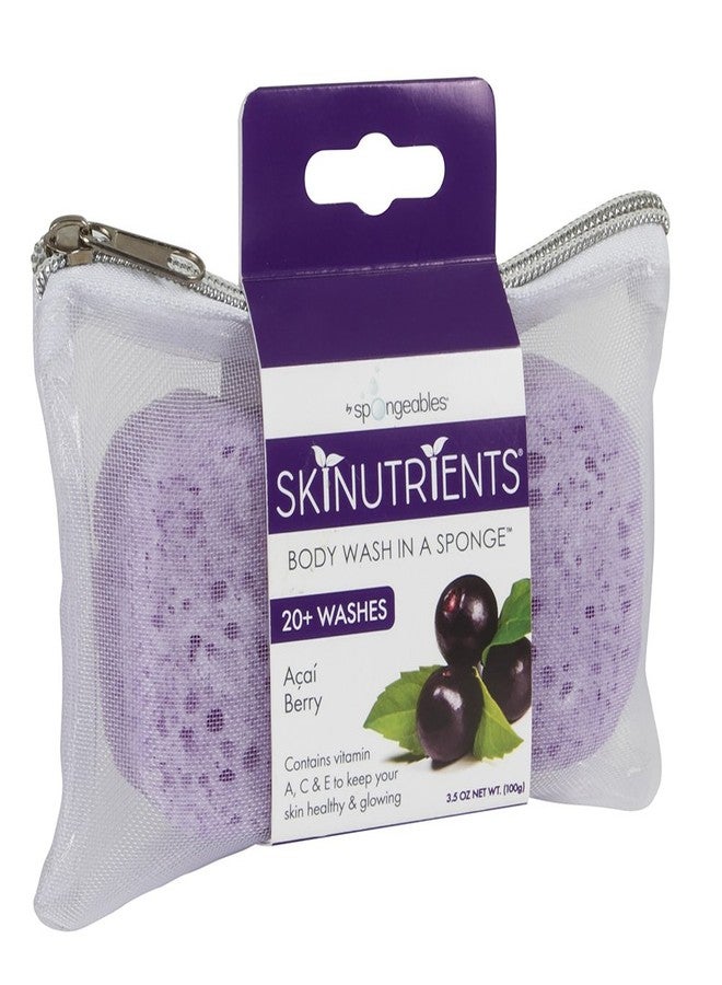 Spongeables Body Wash in a 20+ Wash Sponge, Acai Berry, 3 Count - Image 2
