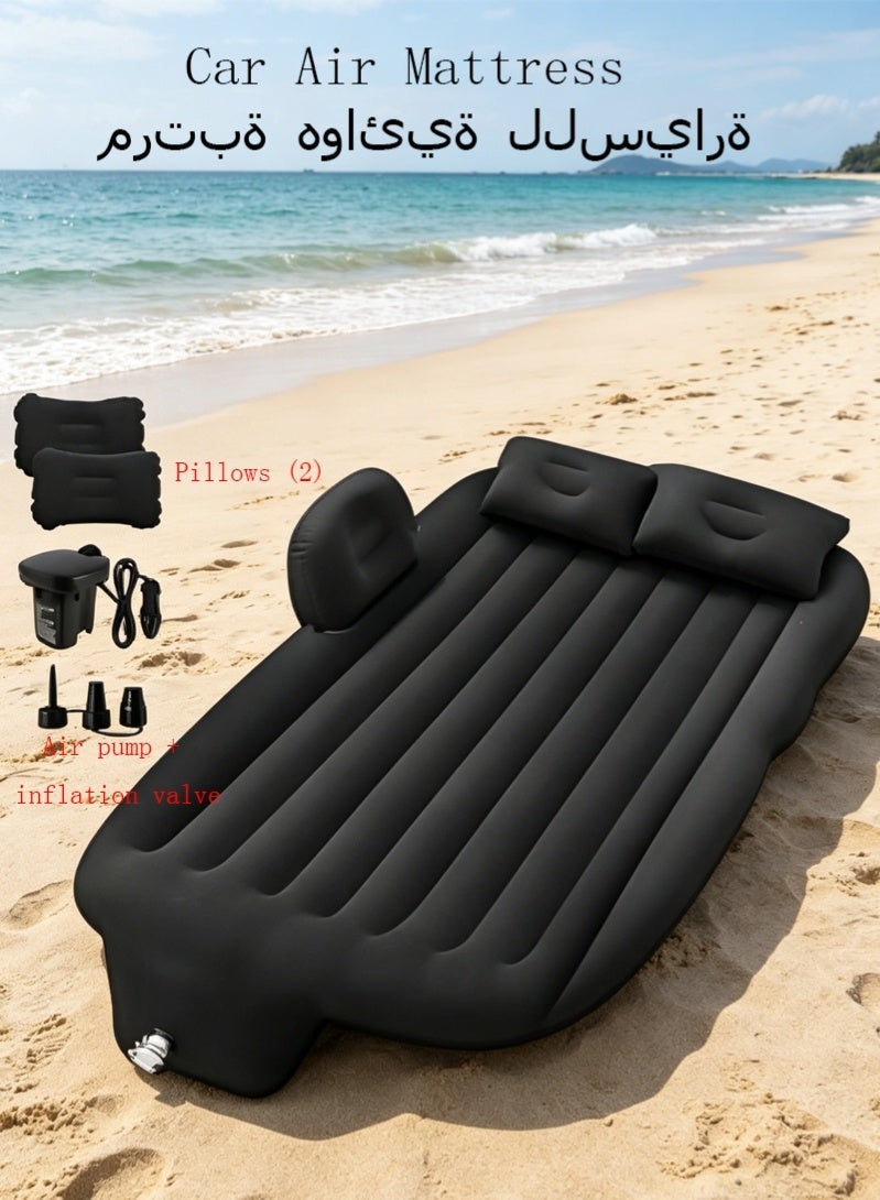 Car Air Mattress Backseat Bed, Portable Inflatable Car Travel Air Bed with Electric Air Pump & Pillows, Removable Foldable Sleeping Mattress for Car Camping Road Trip Outdoor Rest - Image 1
