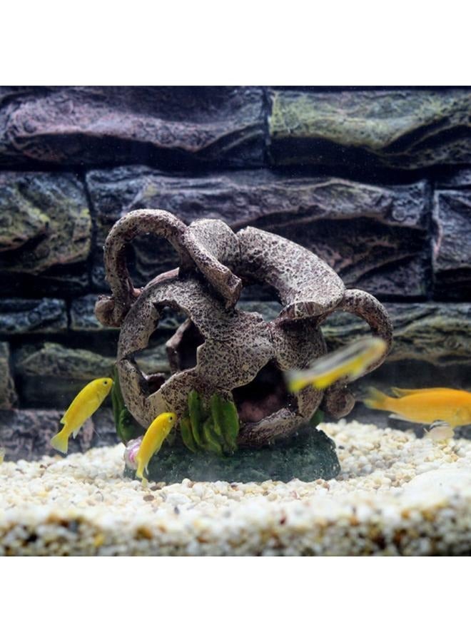 B&K وعاء مزهرية مكسورة سمكة جمبري يختبئ كهف حوض السمك زخرفة ديكور - Image 4