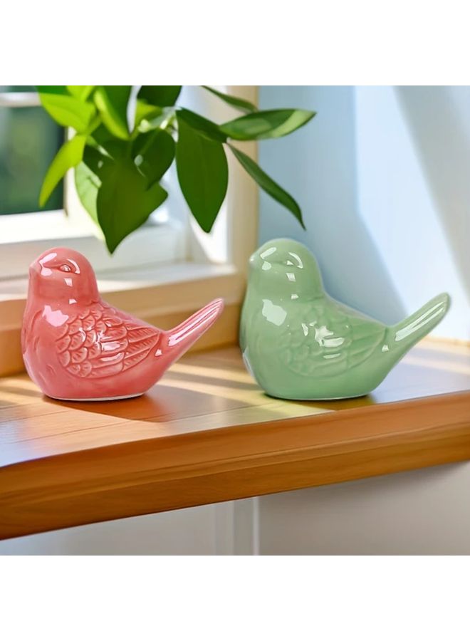 Creative And Simple Home Decoration Cute Ceramic Yellow Bird Desk Decor Christmas Gift For TV Cabinet Wine Cabinet Shelf - Image 2