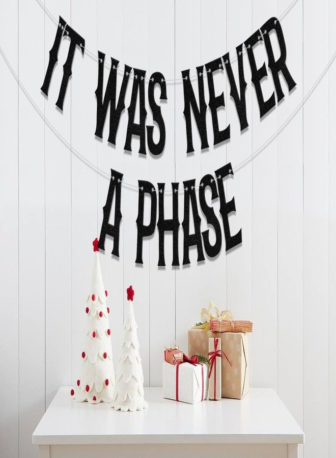 WFKLDF It Was Never A Phase Banner, Old English Emo Birthday Party Decorations, Funeral Decorations, Funeral 30th Birthday Party Supplies Black - Image 4
