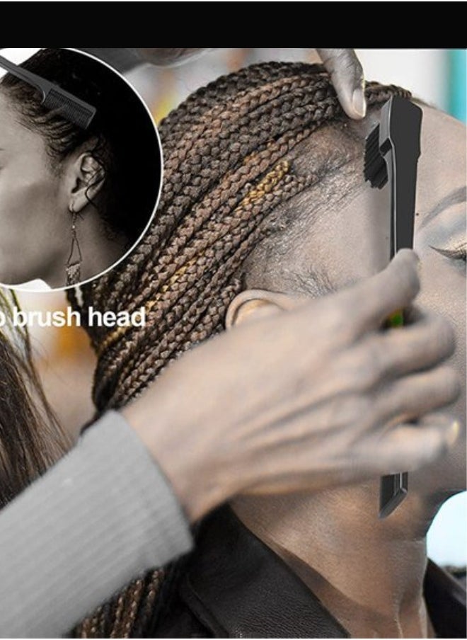 TRENZ 3 Pieces Hair Styling Comb Set Teasing Hair Brush Rat Tail Comb Edge Brush for Edge & Back Brushing, Combing, Slicking Hair for Women (Black) - Image 3