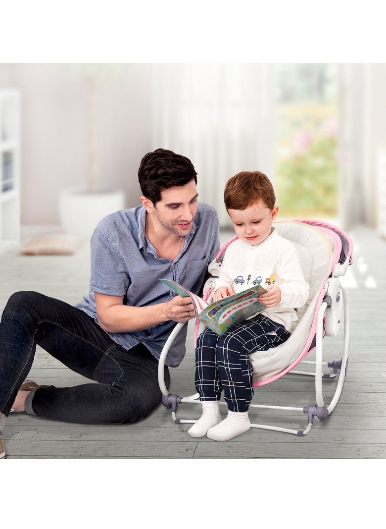 Lovely Baby - Lovely Baby 5 In 1 Rocker & Bassinet LB 6033 Versatile Baby Sleepers w/ Adjustable Canopy, for Newborns to 3 Years Old – Includes Travel Bassinet, Napper, & Cozy Seat Modes - Pink - Image 1