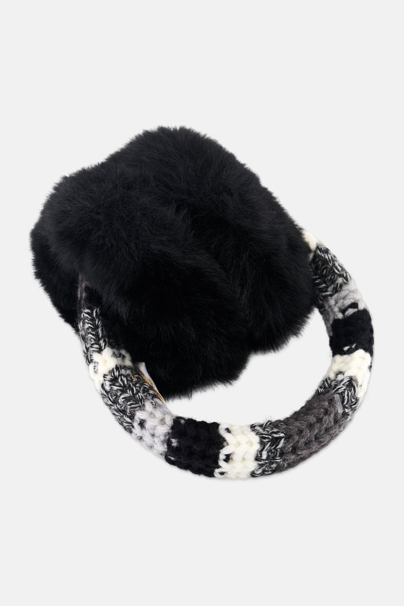 Michael Kors Kids Girl Faux Fur Earmuff, Black - Image 2