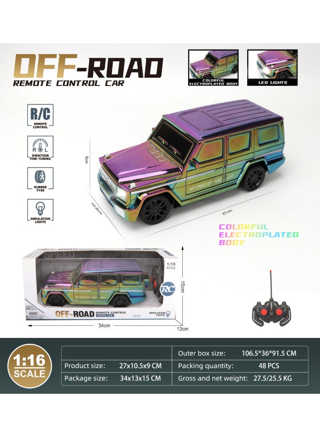 Children's Four-way Remote Control Car Wireless Light Remote Control Car 1:16 Simulation Off-road Vehicle Model Toy Product-Color:182 As Shown In The Picture-Scale:1:16 - Image 1