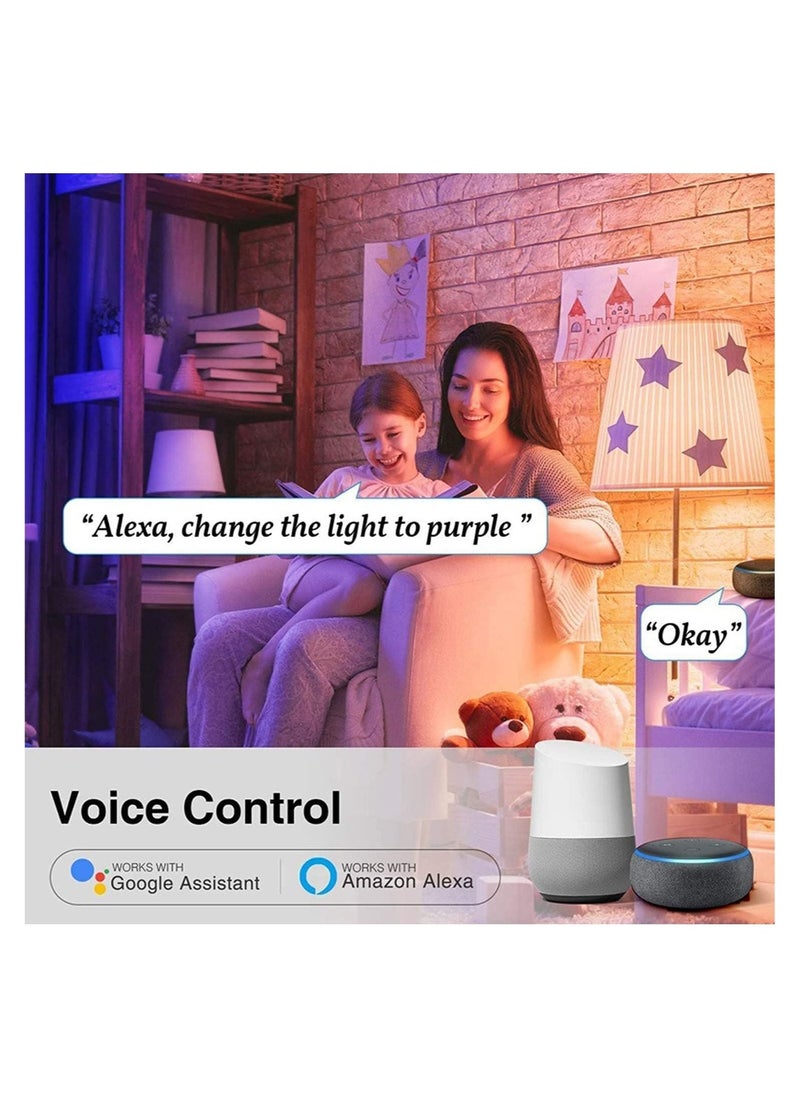 Led Smart Bulb, Rgb Color-changing Wifi Bulb, Compatible with Alexa and Google Home Assistant, No Hub Required, Suitable for Home Decoration, Bedroom, Stage, Party, Etc. (4 Packs)