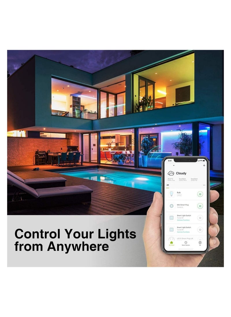 Led Smart Bulb, Rgb Color-changing Wifi Bulb, Compatible with Alexa and Google Home Assistant, No Hub Required, Suitable for Home Decoration, Bedroom, Stage, Party, Etc. (4 Packs)