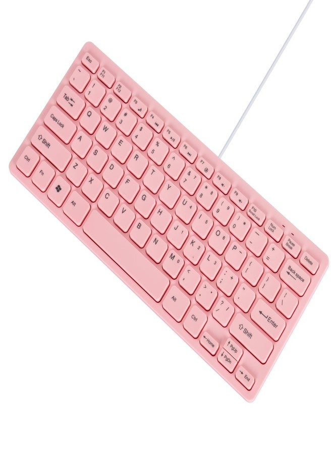 M MC Saite MCSaite Mini 78 Keys Wired Keyboard - with Keyboard Cover Computer keypad for Laptop MAC Windows 10/8 / 7 / Vista/XP (Pink+Keyboard Film) - Image 3