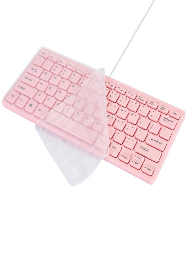 M MC Saite MCSaite Mini 78 Keys Wired Keyboard - with Keyboard Cover Computer keypad for Laptop MAC Windows 10/8 / 7 / Vista/XP (Pink+Keyboard Film) - Image 5