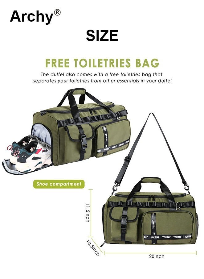 Archy Large-Capacity Travel Bag Men's Short-Distance Luggage Backpack College Students Boarding Backpack Dry and Wet Separation Fitness Bag - Image 1