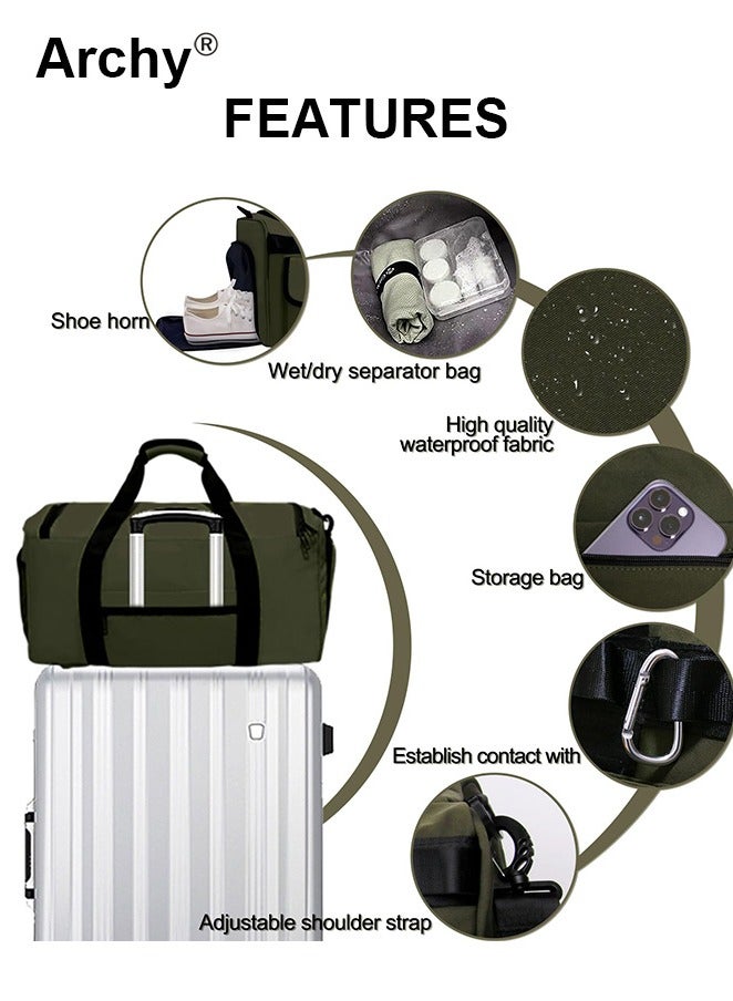 Archy Large-Capacity Travel Bag Men's Short-Distance Luggage Backpack College Students Boarding Backpack Dry and Wet Separation Fitness Bag - Image 4