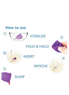 Dada DADA Reusable Menstrual Cups for Women - Odour & Rash Free, 100% Medical Grade Silicone, Leak-Proof, 8-10 Hours Protection, Pack of 2 (Large & Medium Sizes)  - Image 3