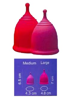 Dada DADA Reusable Menstrual Cups for Women - Odour & Rash Free, 100% Medical Grade Silicone, Leak-Proof, 8-10 Hours Protection, Pack of 2 (Large & Medium Sizes)  - Image 4