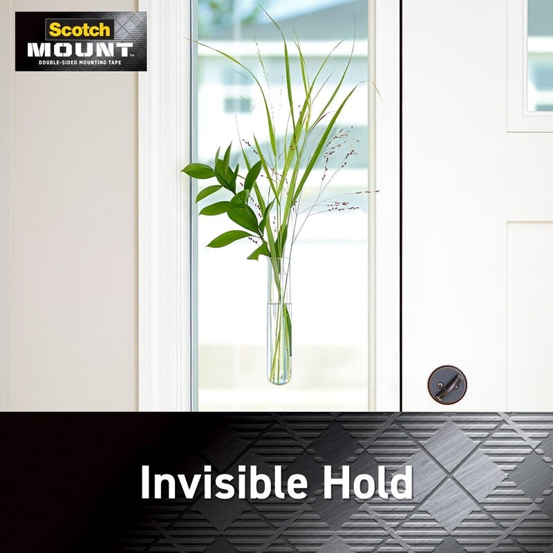 Scotch  Mount Clear Tape 1 In X 450 In (25.4Mm X 11.4M), 1 Roll/Pack Holds 6.8 Kg Using 1.52 M Transparent Color Multi-Surface Easy To Use No Tools Double Sided Adhesive Tape - Image 4