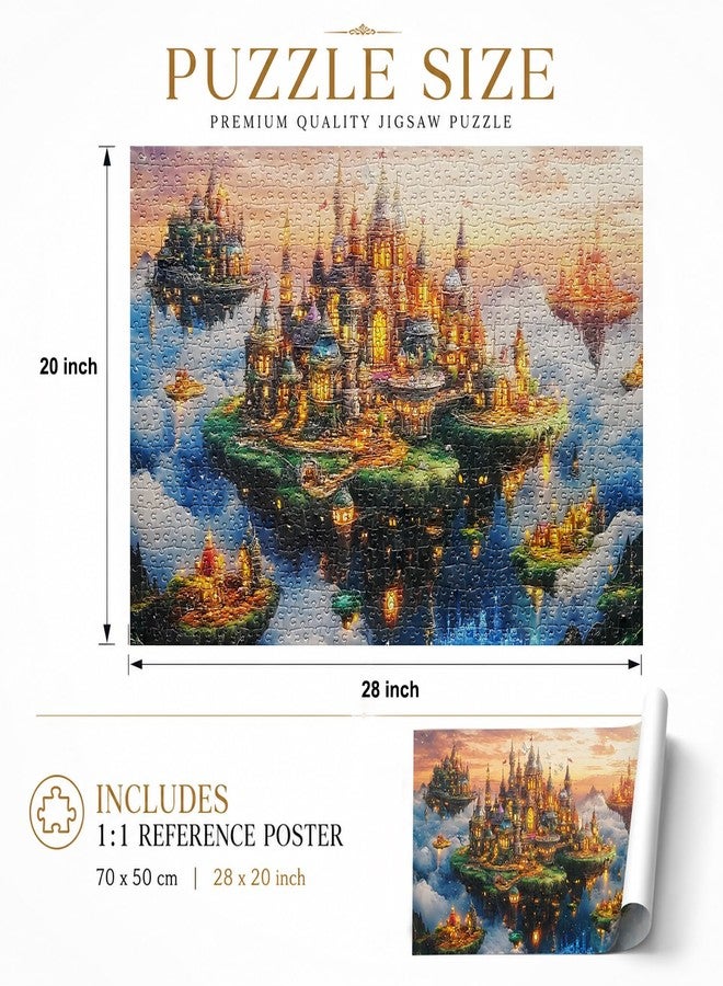 Yunlus Jigsaw Puzzles for Adults 1000 Pieces Impossible Hard Difficult Challenging Puzzles for Adults 1000pc Puzzles City of the Skyward Kingdoms Jigsaw Puzzle 1000 Pieces 28 x 20 inch - Image 4