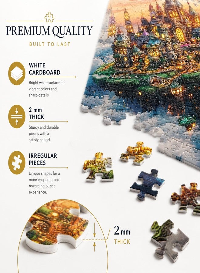 Yunlus Jigsaw Puzzles for Adults 1000 Pieces Impossible Hard Difficult Challenging Puzzles for Adults 1000pc Puzzles City of the Skyward Kingdoms Jigsaw Puzzle 1000 Pieces 28 x 20 inch - Image 5