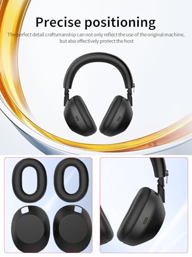 WUNIAK for Sony WH-1000XM6 Wireless Noise Canceling Headphones Case,WUNIAK Ear Caps Cover/Headband Cover for Life Sony WH-1000XM6,Anti-Scratch Accessories Soft Silicone Protector.(Black) - Image 4