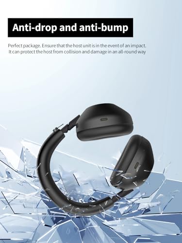 WUNIAK for Sony WH-1000XM6 Wireless Noise Canceling Headphones Case,WUNIAK Ear Caps Cover/Headband Cover for Life Sony WH-1000XM6,Anti-Scratch Accessories Soft Silicone Protector.(Black) - Image 2
