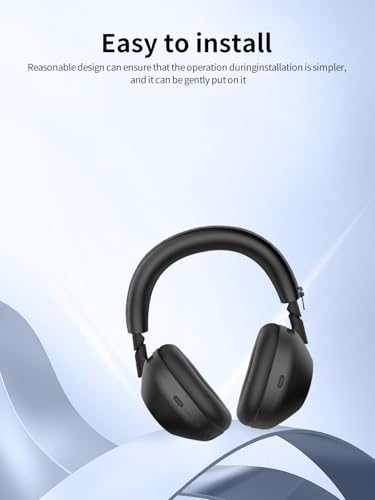 WUNIAK for Sony WH-1000XM6 Wireless Noise Canceling Headphones Case,WUNIAK Ear Caps Cover/Headband Cover for Life Sony WH-1000XM6,Anti-Scratch Accessories Soft Silicone Protector.(Black) - Image 5