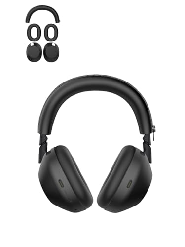 WUNIAK for Sony WH-1000XM6 Wireless Noise Canceling Headphones Case,WUNIAK Ear Caps Cover/Headband Cover for Life Sony WH-1000XM6,Anti-Scratch Accessories Soft Silicone Protector.(Black) - Image 1