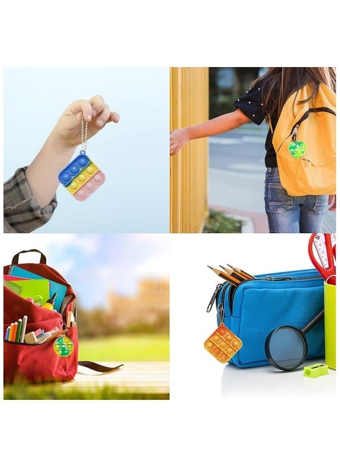 Pop Fidget Toys Bulk Its 24 Pack Party Favors for Kids 3 Shape Mini Pop Keychain It Fidget Toy Fidgets for Kids Classroom Small Prizes School End of Year Student Gifts Birthday Goodie Bag Stuffers  - Image 3
