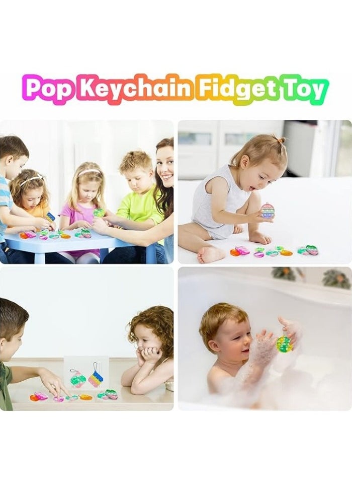 Pop Fidget Toys Bulk Its 24 Pack Party Favors for Kids 3 Shape Mini Pop Keychain It Fidget Toy Fidgets for Kids Classroom Small Prizes School End of Year Student Gifts Birthday Goodie Bag Stuffers  - Image 4