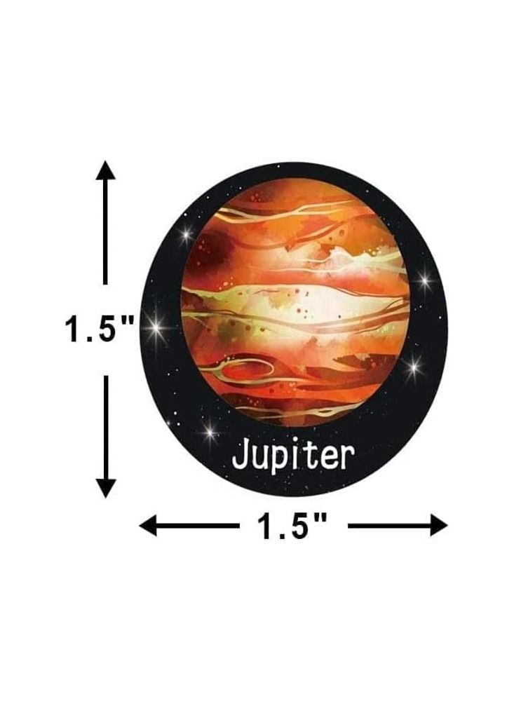 JOLLITY LLC ملصقات النظام الشمسي للفضاء الخارجي، 500 قطعة لكل لفة، للأولاد والبنات والأطفال (الكواكب) - Image 5